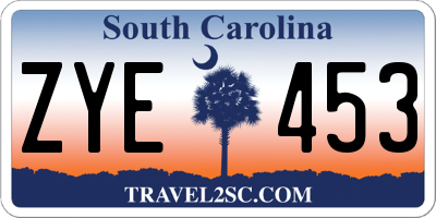 SC license plate ZYE453