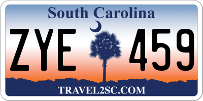 SC license plate ZYE459
