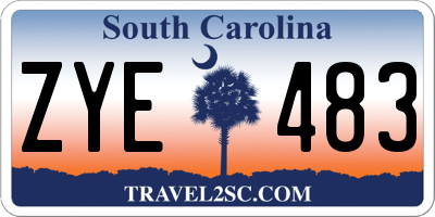 SC license plate ZYE483