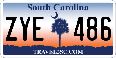 SC license plate ZYE486