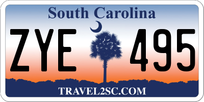 SC license plate ZYE495
