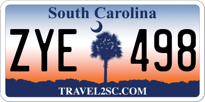SC license plate ZYE498