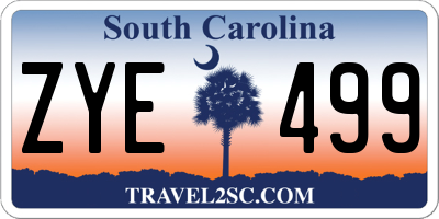 SC license plate ZYE499