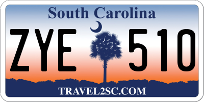 SC license plate ZYE510