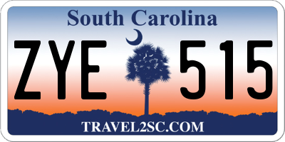 SC license plate ZYE515