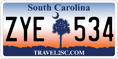 SC license plate ZYE534