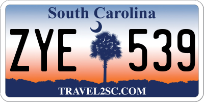 SC license plate ZYE539