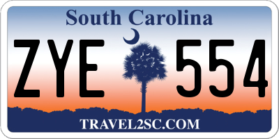 SC license plate ZYE554