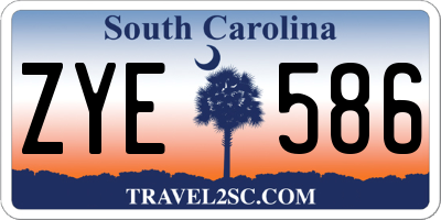 SC license plate ZYE586