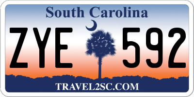 SC license plate ZYE592