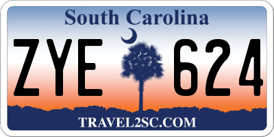 SC license plate ZYE624