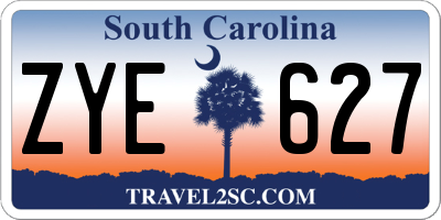 SC license plate ZYE627