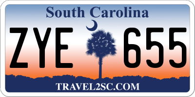 SC license plate ZYE655