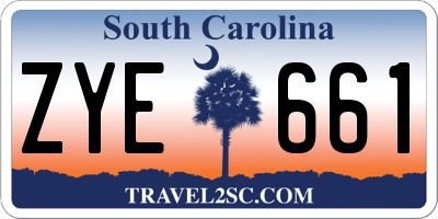 SC license plate ZYE661