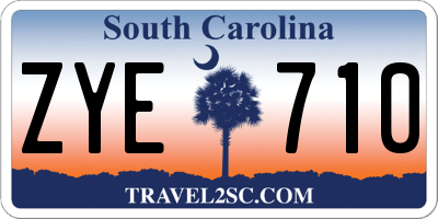SC license plate ZYE710