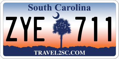 SC license plate ZYE711