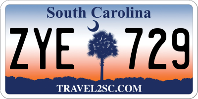 SC license plate ZYE729