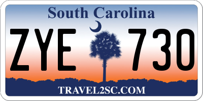 SC license plate ZYE730