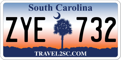 SC license plate ZYE732