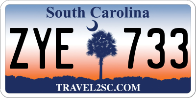 SC license plate ZYE733