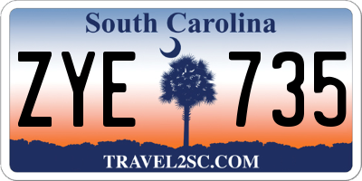 SC license plate ZYE735