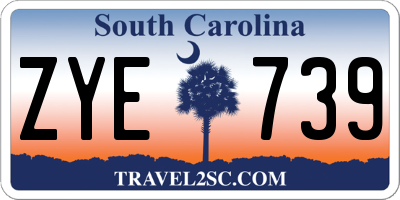 SC license plate ZYE739