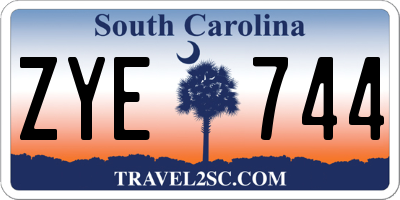SC license plate ZYE744