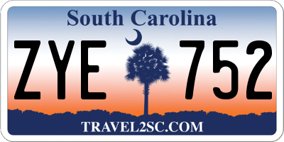 SC license plate ZYE752