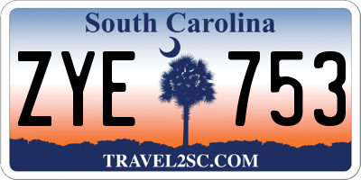 SC license plate ZYE753