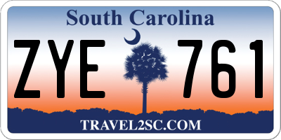 SC license plate ZYE761
