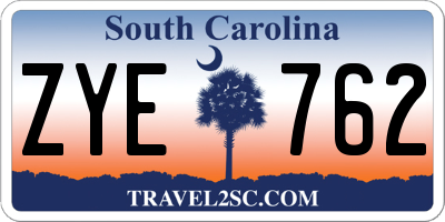 SC license plate ZYE762