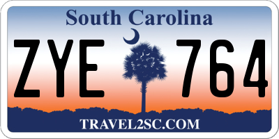 SC license plate ZYE764