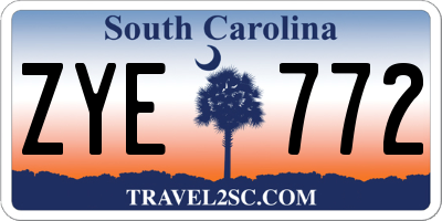 SC license plate ZYE772