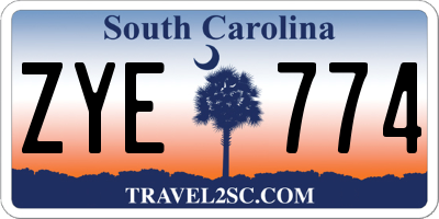 SC license plate ZYE774