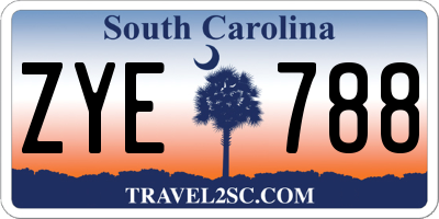 SC license plate ZYE788
