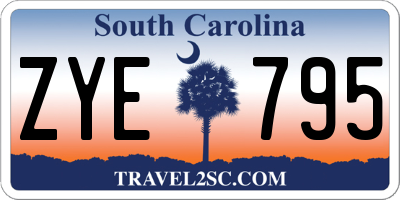 SC license plate ZYE795