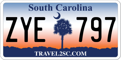 SC license plate ZYE797