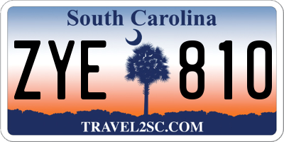 SC license plate ZYE810