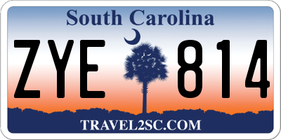 SC license plate ZYE814