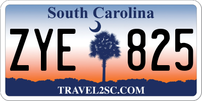 SC license plate ZYE825