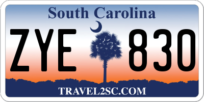 SC license plate ZYE830
