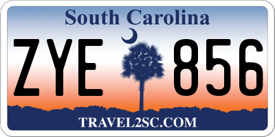 SC license plate ZYE856
