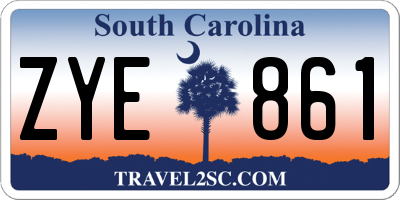SC license plate ZYE861