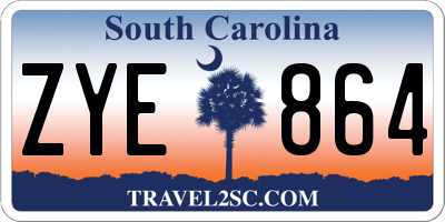 SC license plate ZYE864