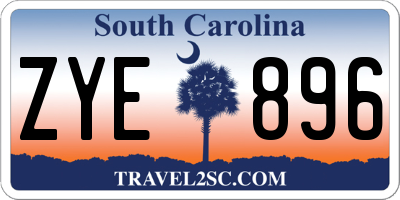 SC license plate ZYE896