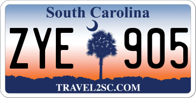 SC license plate ZYE905