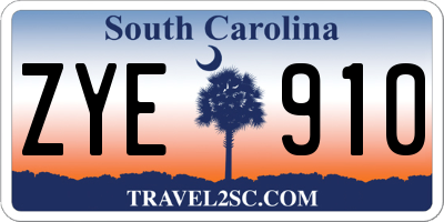 SC license plate ZYE910