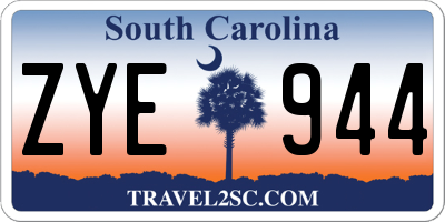 SC license plate ZYE944