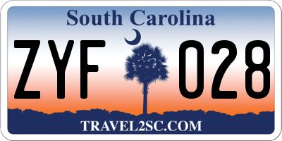 SC license plate ZYF028