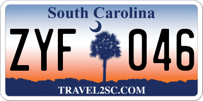 SC license plate ZYF046